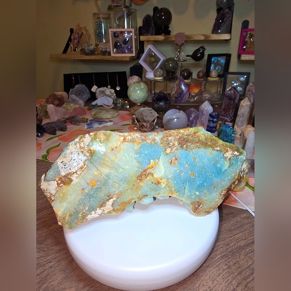 Amazonite Crystal Birds And Flower Carving - Picture 7 of 8